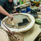 John Higgins at work in his studio 2018